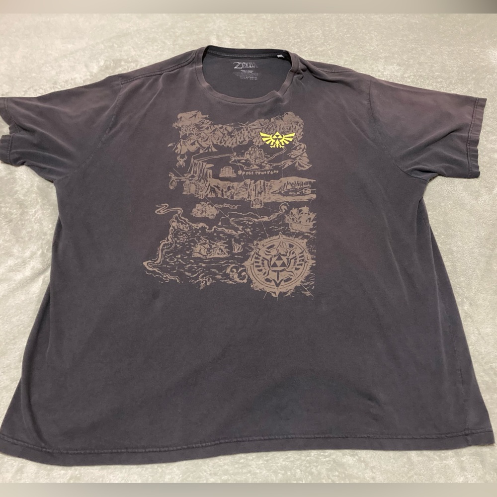 The Legend of Zelda Map Shirt. Color is Distressed. 3X Hard to Find